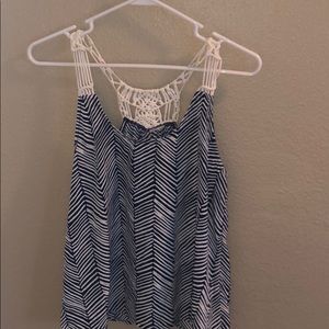 Navy and White Striped Tank